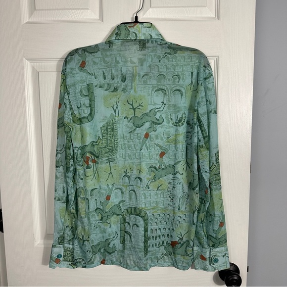 Vintage Cellini Collection sz M shirt, big collar and cuffs, 1970s/80s, disco - Picture 8 of 9